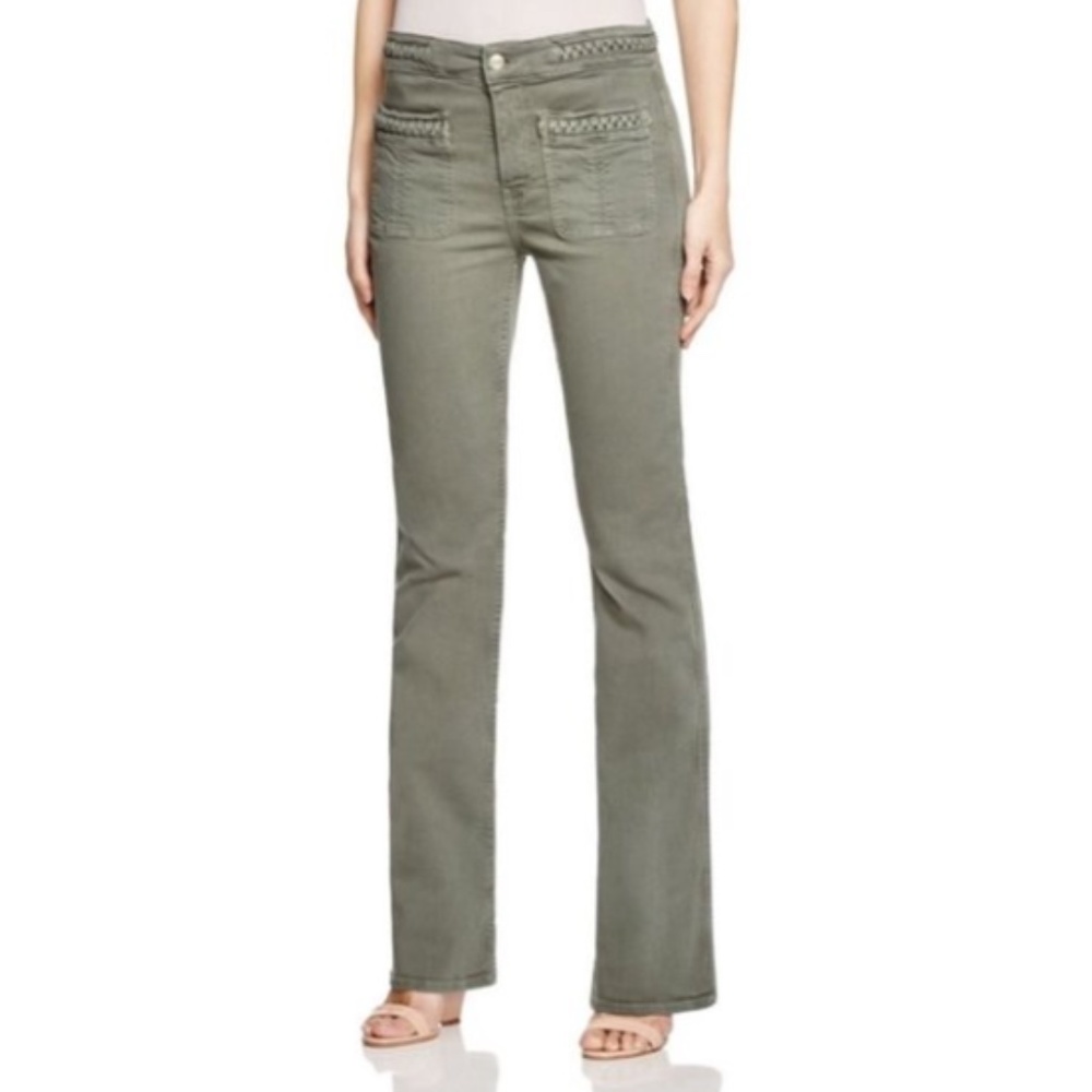 7 For All Mankind Olive Green Boot Cut Jeans